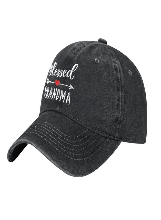 AIMASTZ Blessed Grandma Embroidered Baseball Cap Vintage Washed Adjustable Cowboy Hat Gifts for Grandma Women,Black - Image 2